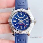 GF Factory Copy Breitling Avenger II GMT 2836 watch Blue Dial Blue Rubber Band